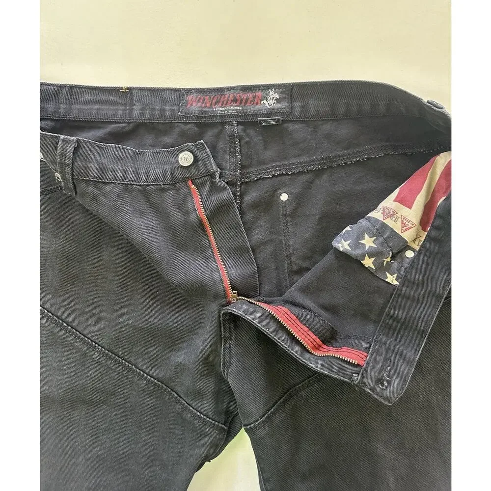 Winchester Men's Jeans American Legend Straight Black Denim Size 44